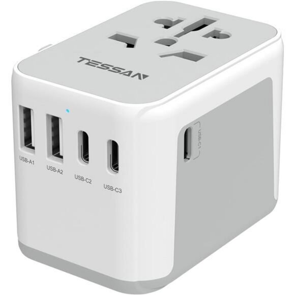 TESSAN Universal Travel Adapter USB C Wall Charger for Europe UK Japan AUS